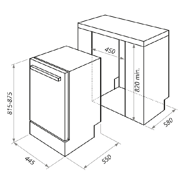 Размеры посудомоек для кухни встраиваемая