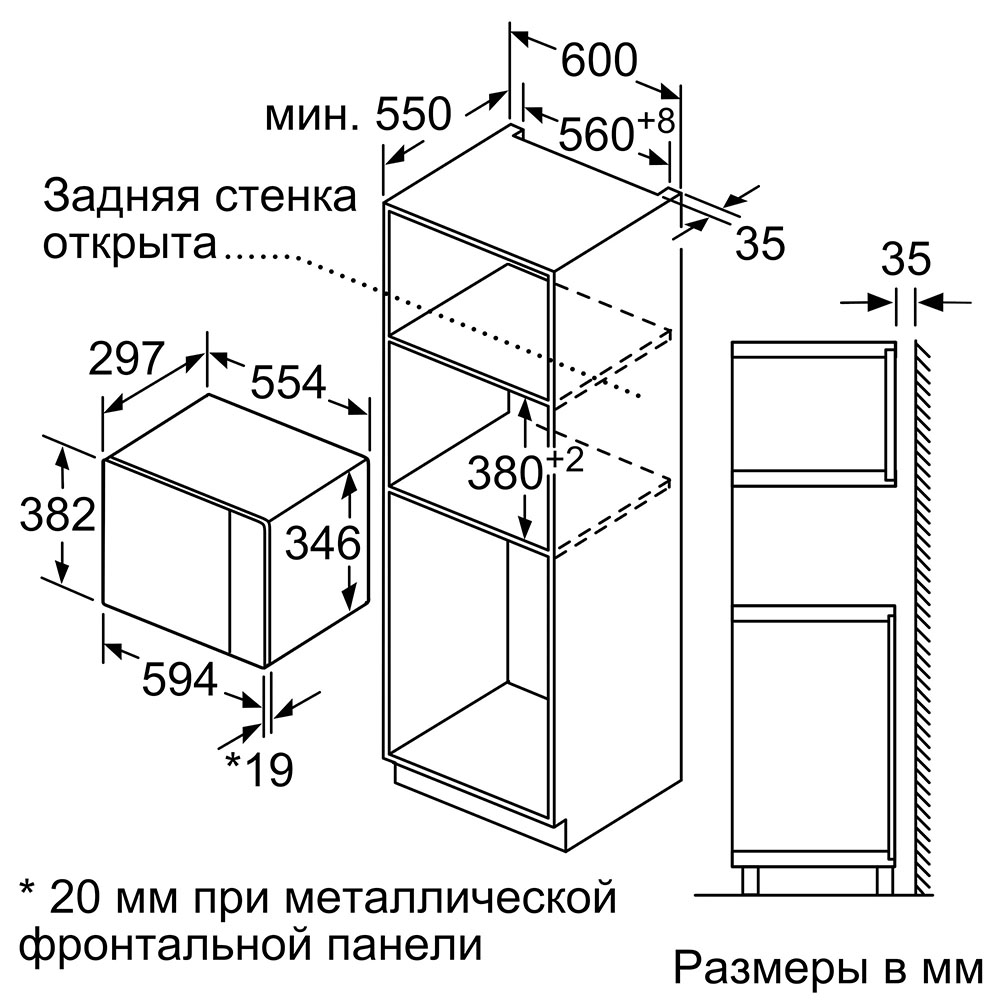 Печь bosch bel524mb0. Встраиваемая микроволновая печь Bosch bfl554ms0 схема встраивания.